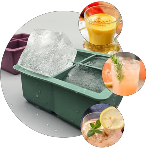 Molde para cubitos de hielo de silicona verde SHINEOFI miniatura 7