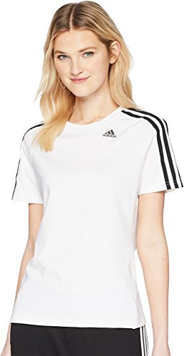 adidas Women's Training Designed 2 Move 3-Stripes Tee, White, Medium