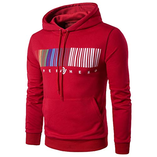 Sweat homme rouge XL pull manches longues vêtement sport décontracté chaud