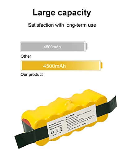 Bsioff 14.4v 4500mAh Ni-MH Batería Repuesto de Aspiradoras Roomba Compatibile con iRobot Roomba 500 600 700 800 Series 530 531 532 535 536 540 550 552 560 570 580 595 620 650 660 760 770 780 790 870