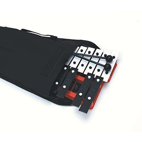 Professional Red Plastic Soprano Glockenspiel Xylophone with 27 Metal Keys & Notes Engraved into Keys - Includes 2 Plastic Beaters - Thumbnail 3