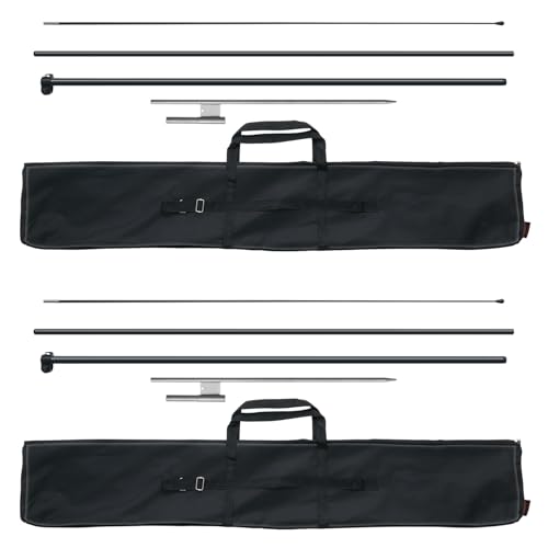 VEVOR 2er-Set Beachflag Fahnenmast 388,5 cm, Fahnenmasten für Geschäftswerbefahnen im Außenbereich, mit Bodenpfählen und Einer Tragetasche (Flagge Nicht im Lieferumfang enthalten)