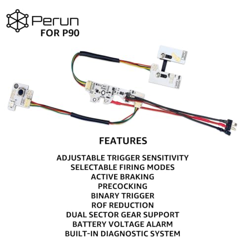 Image of Perun Mosfet Upgrade for AEG Airsoft Rifle V2 Tokyo Marui Gearbox V3, G&G ETU Gearbox, Krytac Kriss Vector, VFC G28 /HK417 Gearboxes, and HPA Systems - Programmable Fire Modes, Precocking, DMR Mode