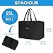 JUNGYOON Heavy-Duty Insulated Grocery Bags & Food Delivery Bag – Collapsible Cooler Bag with Zippered Top | Reusable Picnic Basket for Groceries, Picnics, Easy Storage (L Black)