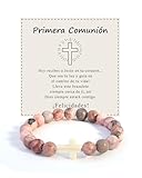 BOCHOI Regalo Comunión Niña Cruz Pulsera Regalo Primera Comunión Originales Confirmación Navidad Cumpleaños Tejida Pulsera Jesús Bautizos Adolescentes Comunion Religios Adolescentes Comunion Religios
