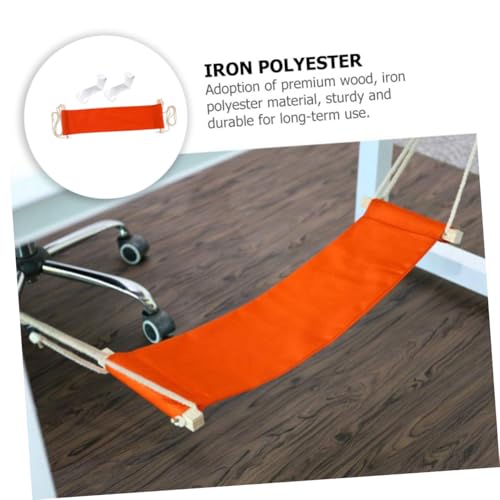 Hamac pour pieds sous bureau réglable en bois et polyester confortable - 8