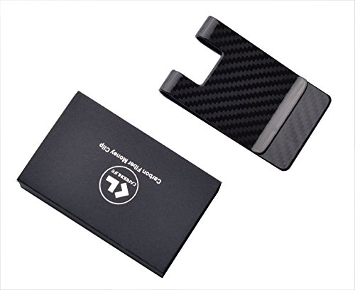 Image of CL CARBONLIFE Carbon Fiber Money Clip Wallet, Business Card Holder RFID Protector Credit Card Holder Wallet Clips For Men (X-Large, 3.5 inchx2.2 inchx0.6 inch)