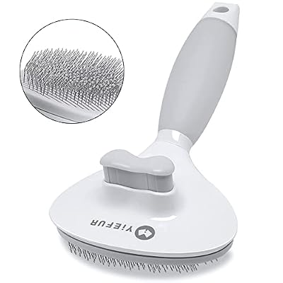 Cat Brush for Shedding, Self Cleaning Brush for Long & Short Hair Cats