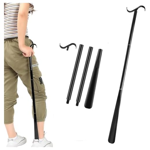 Shoe Horn Extra Long, 90 cm Shoe Horn Long 3-in-1 Shoe Horn Long Dressing Aid & Sock Remover for Shoes and Clothes Sitting or Standing for Men Women Children Seniors