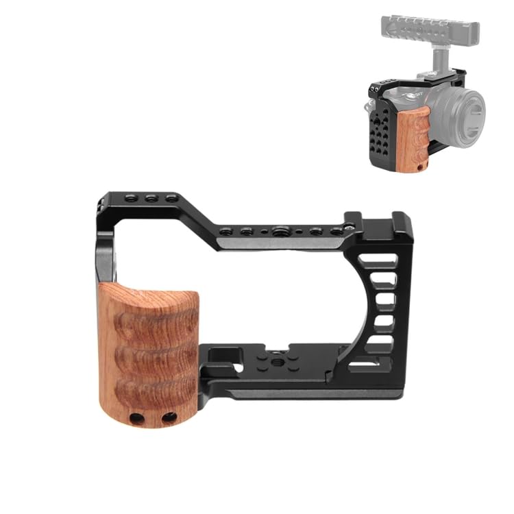 Havilah for Sony Alpha 7C / ILCE-7C / A7C Havilah Wood Handle Metal Camera Cage Stabilizer Rig