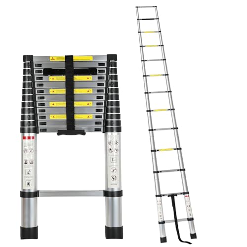 OUTPRIZE 12.5FT Telescoping RV Ladder, Aluminum, 350lbs