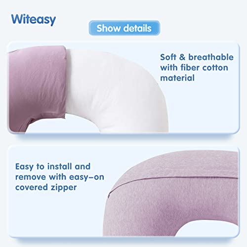 Witeasy Nursing Pillow And Positioner, Bottle Breast Feeding Pillows With Removable Cotton Blend Cover (Solid-Purple) #TOP3