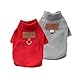 2 Stück/3 Stück Fleece Hundepullover für kleine Hunde, weicher Warmer Rollkragen Hunde Sweater Mantel, Haustier Welpe Katze Winterbekleidung (A-Grau Rot, M)