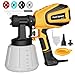 Produktbild Farbsprüher, 700W HVLP Elektrische Spritzpistole, 1200ML Behälter, 1000 ml/min mit Reinigungs & Blasanschlüssen, 4 Düsen & 3 Sprühmuster, Einstellbarer Durchfluss, für Zuhause, Möbel, Wände & Zäune.