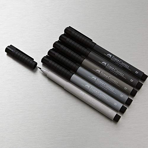 Image of Faber-Castell Pitt Artist Pen Set Of 6 Pitt Pens Black (XS,S,F,M,B,C)