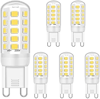 Ugvmn G9 LED Bulb 5W Equivalent to 28W 33W 40W Halogen Bulbs, G9 Led Bulb Natural White 4000K, G9 Socket Led Lamp, No Flicker, Non Dimmable, 420LM, AC 220-240V,5 Pack