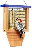 Gbekery Wooden Suet Bird Feeder for Outside Hanging, Woodpecker Suet Feeder with...