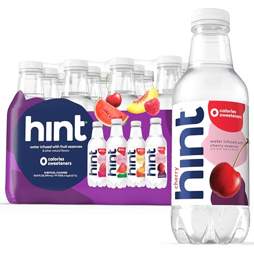 Image of Hint Bottled Water, 4-Flavor Purple Variety Pack - Purified Water Beverages with Zero Calories, Natural Flavors, and Sugar Free - 16 Fl Oz (Pack of 12)