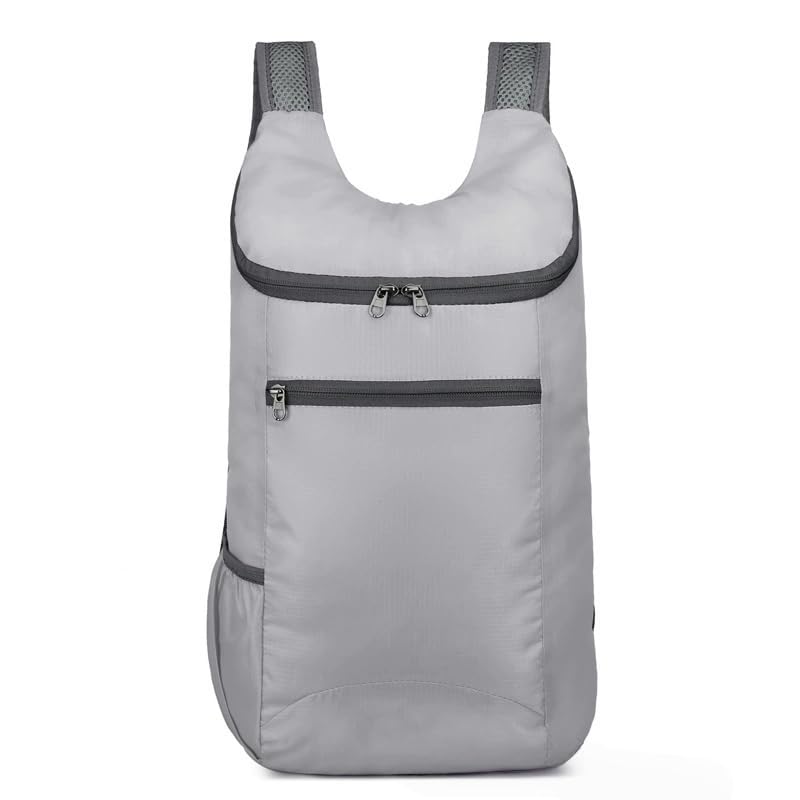 Mochila plegable de gran capacidad gris miniatura 3