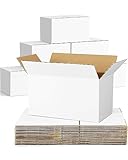 Poever Shipping-Boxes-11x6x6 Inches: 40 Pack Shipping-Boxes-Mailers, White Corrugated-Cardboard-Boxes for Packing Small Business Mailing