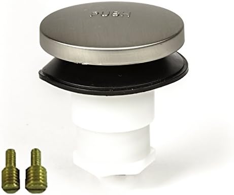 PF WaterWorks PF0935-BN Universal Touch (Tip Toe or Foot Actuated) Bathtub/Bath Tub Drain Stopper includes 3/8" and 5/16" Fittings, No Hair Catcher, Brushed Nickel