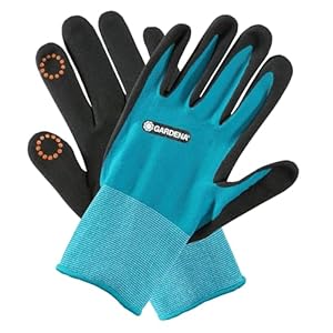 Gardena plant- en bodemhandschoen 10/XL: Handschoenen voor tuin- en bodemwerkzaamheden, vochtigheidsbescherming dankzij nitril-coating, mobile touch voor smartphonegebruik (11513-20)
