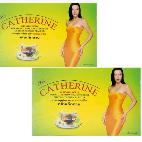 Lot 2 boites Thé Catherine Minceur 64 sachets (2 X 32) Chrysanthème + Sticker marque Maolo