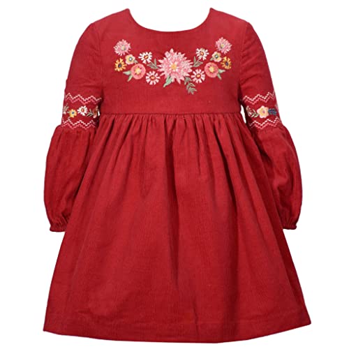 Bonnie Jean Girl's Thanksgiving Dress - Corduroy Harvest Dress for Baby Toddler and Little Girls