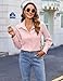 HOTOUCH Valentines Button Down Shirts Women's Dressy Casual Tops Collared Business Work Blouses Long Sleeve Dress Shirt Pink