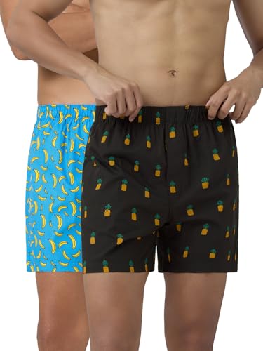 Image of XYXX Men's Remix Regular Fit Cotton Printed Boxer with Dual Pocket & No Marks Waistband (Pack of 2)