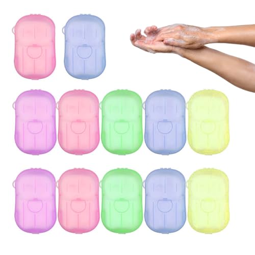 12 scatole di foglie di sapone, 240 fogli di carta usa e getta per viaggi all'aperto e campeggio