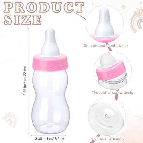 Image of Roowest 512 Pcs Baby Shower Games Guess How Many Pacifiers Sign 100 Small Guessing Games 10 HB Pencils 750ml Milk Bottle 400 Acrylic Pacifiers Decoration for Guest Gender Reveal(Pink,Sunshine)