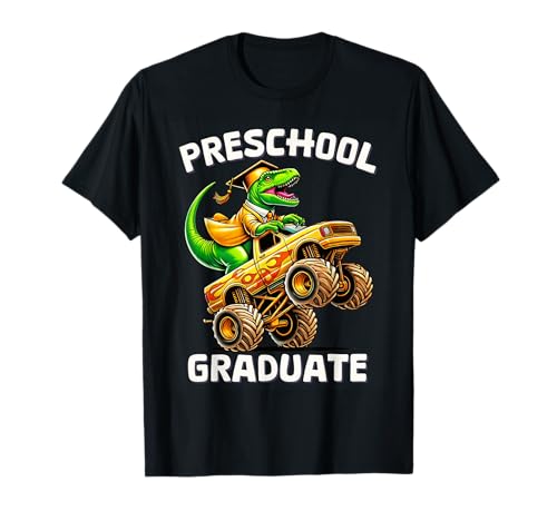 Preschool Graduation Monster Truck Dinosaur Boys Dino Tee T-Shirt