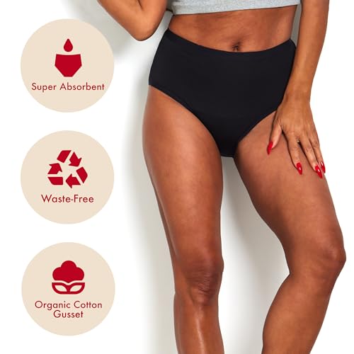 Image of The Period Company High Waist Absorbent Period Underwear for Women Medium Flow - Reusable, Leak Resistant Period Panties
