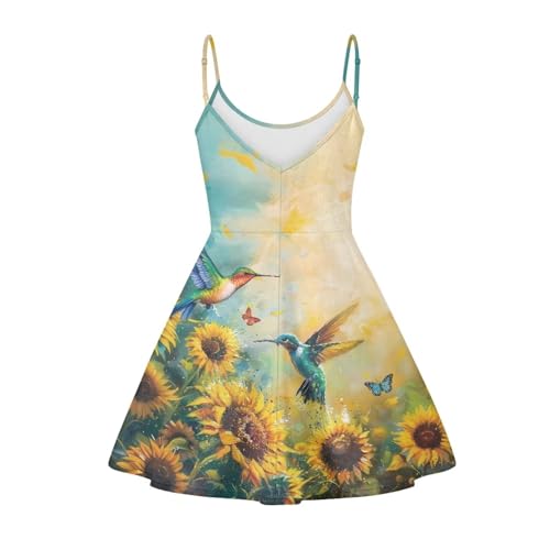 Image of Biyejit Women Casual Loose Dress Strap Long Summer Beach Swing Dress