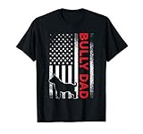 Mens Bully or pitbull dog DAD vintage american flag papa gifts T-Shirt