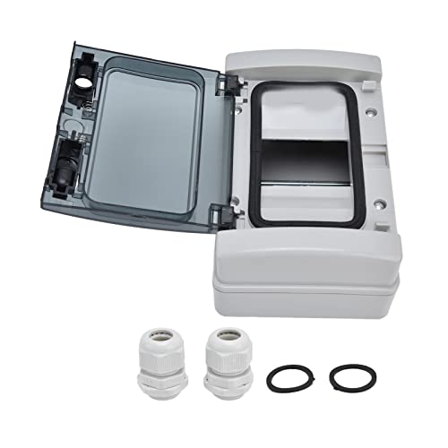 Distribution Box 4 Way DIN Rail IP65 Waterproof Transparent Cover Junction Protection Case for Indoor and Outdoor Electrical Communications Circuit Breaker