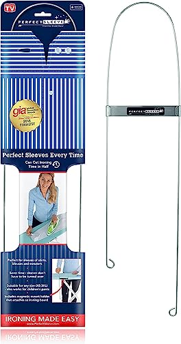 Perfect Sleeve Ironing Assistant for Wrinkle-Free Shirt Sleeves, Includes Magnetic Holder, Stainless Steel