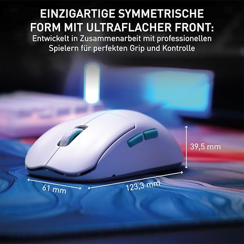 CHERRY XTRFY M68 Wireless, Ultraleichte Kabellose Gaming-Maus, 2,4 GHz Funk, Optimiert für esports, Symmetrische Form mit Besonders Niedriger Front, Weiß