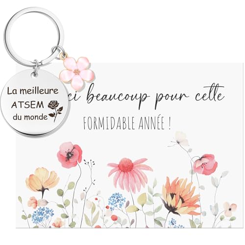 Faccito Grazie Atsem Regalo Portachiavi Atsem Mappa Asilo Nido di Fine Anno Grazie Regalo Tata Bel Regalo per l'Asilo Nido Regalo Divertente Regalo di Ringraziamento