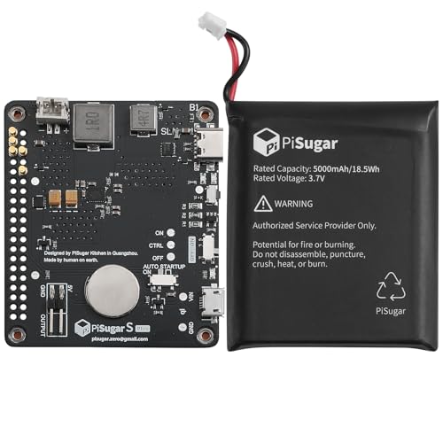 PiSugar S Plus Portable Pwnagotchi Power Management for Every Raspberry Pi 3B/3B+/4B Model Accessories handhold(Not Include Raspberry Pi)