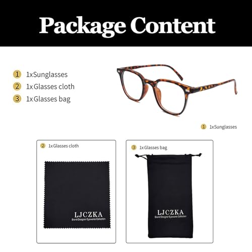 Image of LJCZKA Square Blue Light Blocking Glasses for Women Men Anti Headache and Eyestrain for Reading, Texting & Gaming