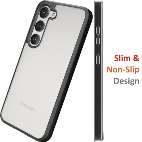 Image of TPU Case For Samsung Galaxy S23 Plus,[Anti-Yellowing Technology] [Military Grade Drop Protection] Shockproof Slim Hybrid Phone Case For Samsung Galaxy S23 Plus 5G-Carbon Black