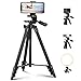 Produktbild Trípode Cámara 140cm Aluminio Ligero Trípode Viaje para Canon Nikon Sony Proyector Con Cabezal Giratorio de 3 Vía, Placa de Liberación Rápida, Trípode de Movil Con Soprtre de Teléfono, Bolsa