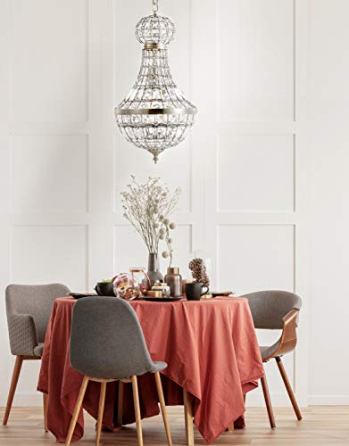 Jonathan Y Jyl6108A Regina 10" Crystal/Metal Empire Led Chandelier Pendant Glam Contemporary Transitional Dimmable Adjustable Dining Room Living Room Kitchen Foyer Bedroom Hallway, Antique Brass #TOP1