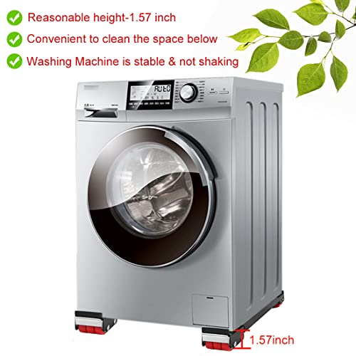 2 Pack Heavy Duty Extensible Appliance Rollers, Adjustable Washing Machine Base Washer Dryer Pedestals Wheels, Easy Sliders Appliance Movers For Refrigerators, Dishwashers, Max Load 500Kg (Silver) #TOP3