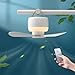Silent USB Powered Ceiling Fan -Portable Ceiling Fan - Rechargeable Ceiling Fan, Cooling Tool with Adjustable Speeds and Remote Timer