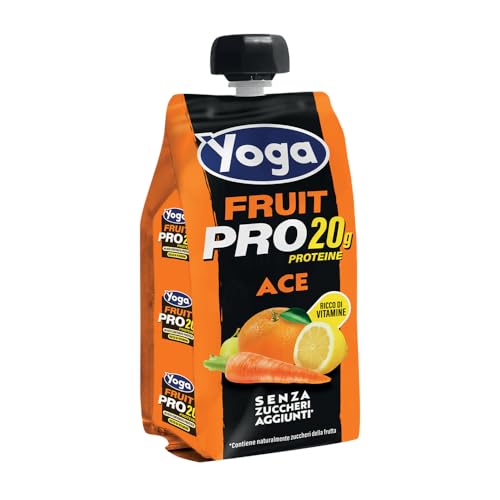 Yoga Fruit Pro 20g ACE Senza Zuccheri Aggiunti ad Alto Contenuto Proteico, Senza Glutine | 250ml x12