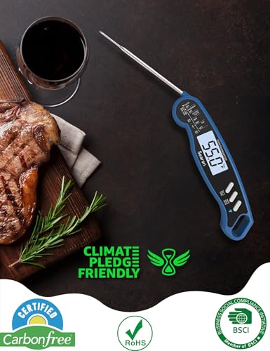 Searon Meat Thermometer,Calibration Feature Digital Food Thermometer with Instant Read Out,Backlight and Waterproof,Kitchen Thermometer for BBQ Grilling, Smoker, Baking Turkey - Thumbnail 2