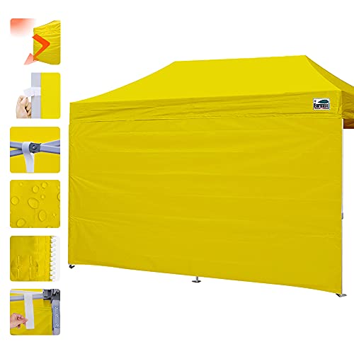 Image of Eurmax USA 10x20 Pop Up Canopy SunWall-UV Protection for Tents,Blocks Sunlight&Wind,Water Resistant Side Wall Only,Easy Hook & Loop Installation,Fit for 20FT Straight Leg Shelters&Gazebo,Yellow